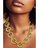 Rachel Zoe Gold Plated Chunky Twist Link Choker Necklace