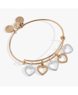 Hearts Multi Charm Bangle Bracelet