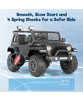 Funtok 12V 7AH 2-Seater Ride-On Car for Kids with Remote Control, Electric Truck with Music, Led Lights & Safety Features