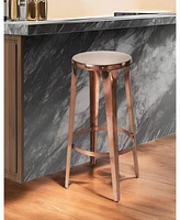 Industrial Iron Bar Stool with Backless Design at Bar Height