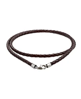 Bling Jewelry Set of 2 Black Brown Leather Braided Cord Necklace
