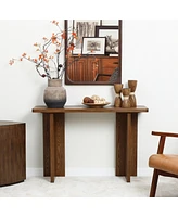 LuxenHome 46-Inch Wide Wood Console Table in Walnut Finish