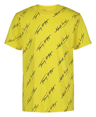 Tommy Hilfiger Toddler and Little Boys Angled Script Print Short Sleeve T-Shirt