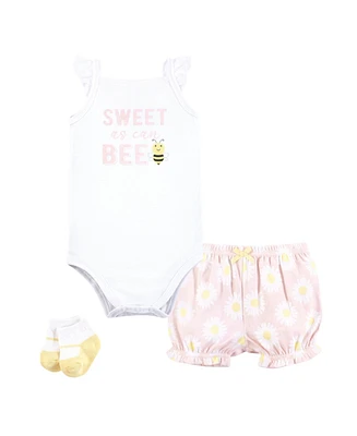 Hudson Baby Girls Bodysuit, Short and Sock