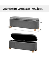 Felipe Storage Waterproof Bench with Solid Wood Legs