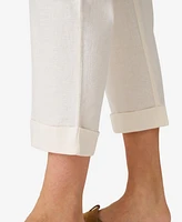 Cable & Gauge Women's Linen Blend Straight Leg Pant