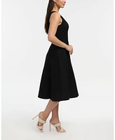 Ellen Tracy Women's Sleeveless Paneled Midi Dress