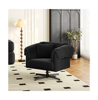 Yaheetech Modern Swivel Velvet Upholstered Armchair
