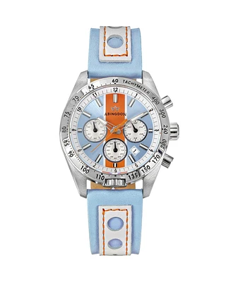Abingdon Co. Women's Jordan Chronograph Multifunctional Gulfhawk Blue Leather Strap Watch, 40mm