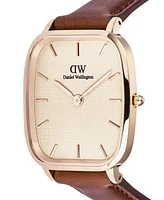 Daniel Wellington Men's Analog Brown Leather Watch, 32mm