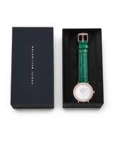 Daniel Wellington Women's Analog Green Leather Watch, 32mm