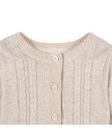 Hope & Henry Baby 5 Piece Organic Sweater Cable Cardigan, Legging, Hat, Bootie Boxed Gift Set