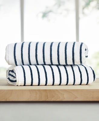 ienjoy Home Cabana Stripe Cotton 2-Pack Beach Towels, 30" x 70"