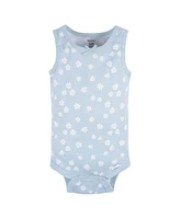Gerber Baby Girls Sleeveless Flowers Onesies, 5-Pack