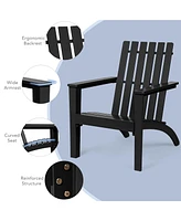 Patio Adirondack Chair Acacia Wood Lounge Armrest Garden Deck