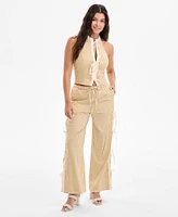 Avec Les Filles Women's Side-Tie Straight-Leg Pants