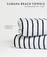 ienjoy Home Cabana Stripe Cotton 2-Pack Beach Towels, 30" x 70"