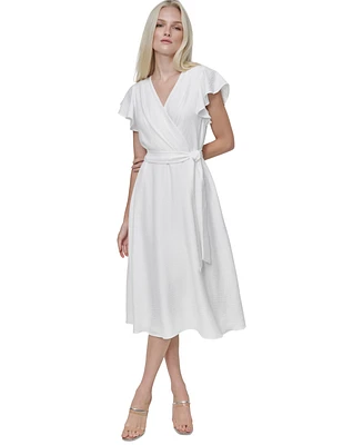 Dkny Women's Flutter-Sleeve Midi Dress