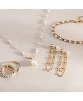 Alex and Ani Freshwater Pearl Chain Earrings