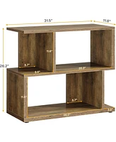 Tribesigns 2-Tier End Table, Rustic Sofa Side Table with Storage Shelf for Living Room, Farmhouse Bedside Nightstand for Bedroom