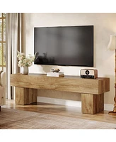 Tribesigns 63" Tv Stand, Farmhouse Entertainment Center, Low Tv Console Table for Living Room, Long Media Console Television Stands for 55/60/65