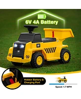 6V Electric Licensed Caterpillar Construction Vehicle with One-Button Start