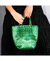 La Tote Metallic Bag In Green