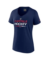 Fanatics Women's Navy Washington Capitals Authentic Pro V-Neck T-Shirt