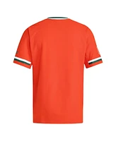 Adidas Men's Orange Miami Hurricanes V-Neck Baseball Jersey
