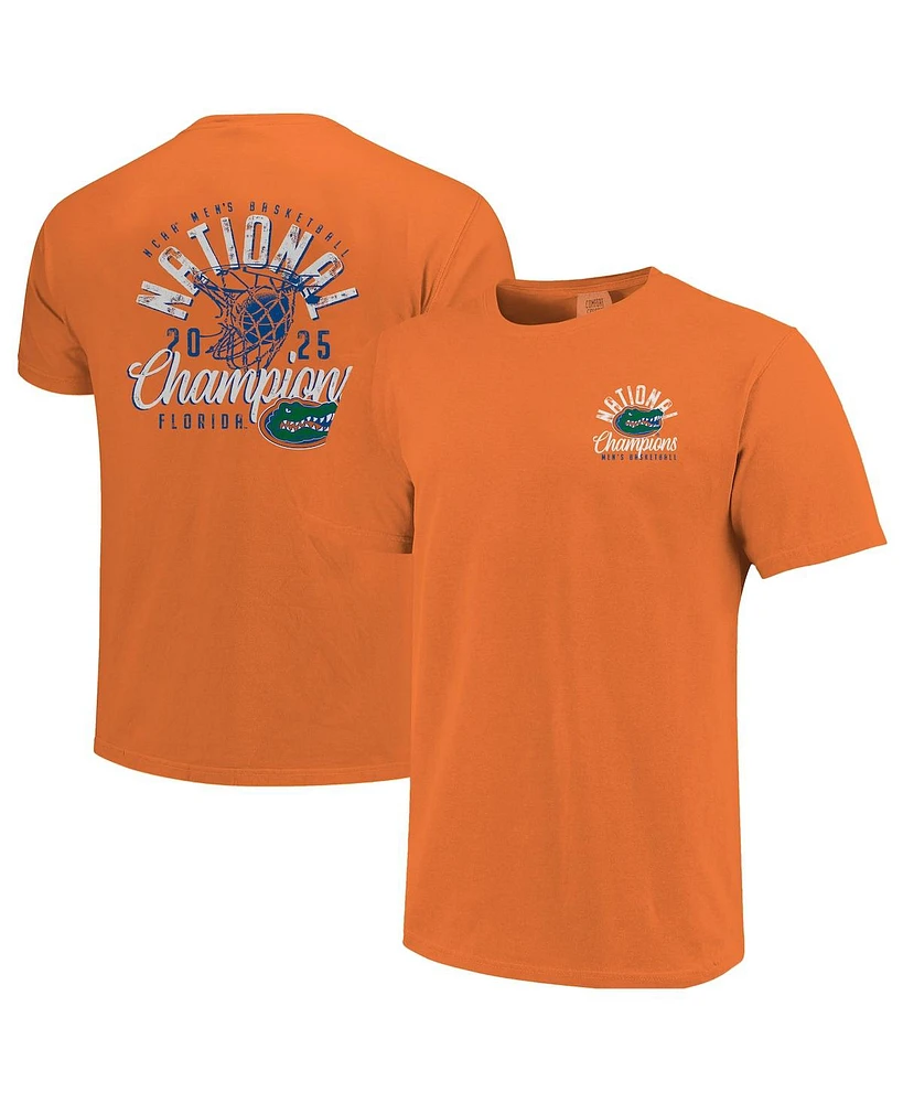 Image One Men's Orange Florida Gators 2025 Ncaa Men's Basketball National Champions Distressed Net T-Shirt