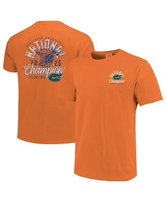 Image One Men's Orange Florida Gators 2025 Ncaa Men's Basketball National Champions Distressed Net T-Shirt