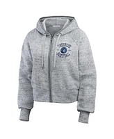 Wear by Erin Andrews Women's Heather Gray Minnesota Timberwolves Speckled Radiator Full-Zip Hoodie