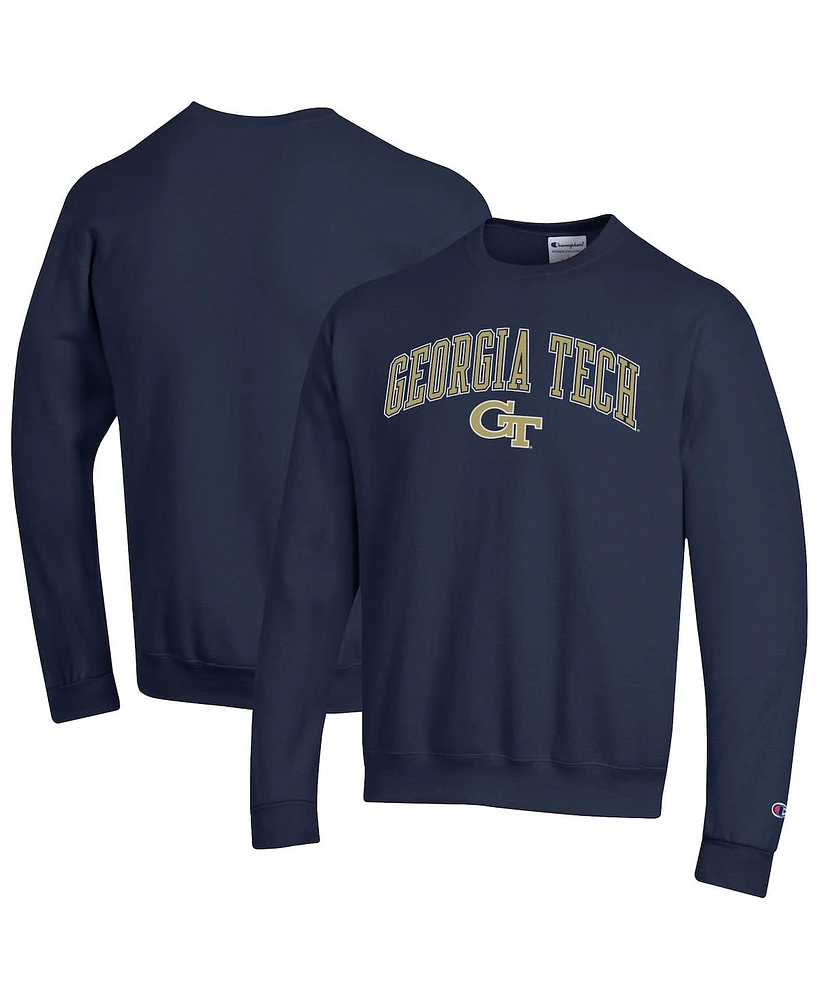 Champion Men's Navy Georgia Tech Yellow Jackets Arch Over Logo Pullover Sweatshirt