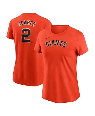 Nike Women's Willy Adames Orange San Francisco Giants Fuse Name Number T-Shirt
