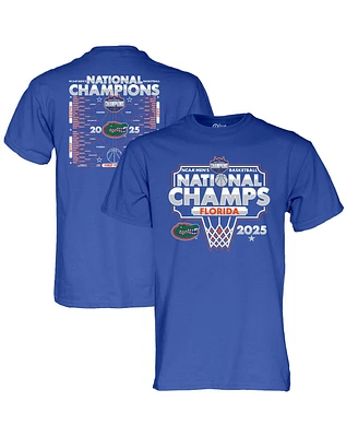 Blue 84 Big Boys and Girls Royal Florida Gators 2025 Ncaa Men's Basketball National Champions Bracket T-Shirt