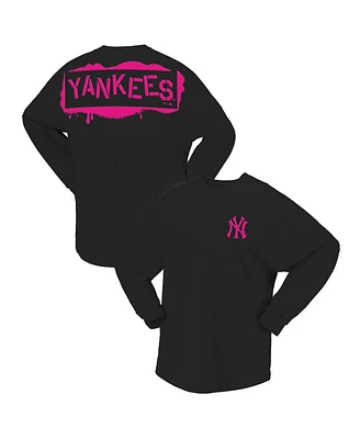Fanatics Women's Black New York Yankees Neon Jersey Long Sleeve T-Shirt