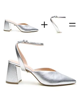 Alterre Women's Marilyn Silver Customizable V Mule