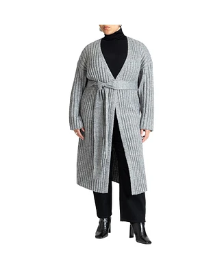 Eloquii Plus Size Long Belted Cardigan