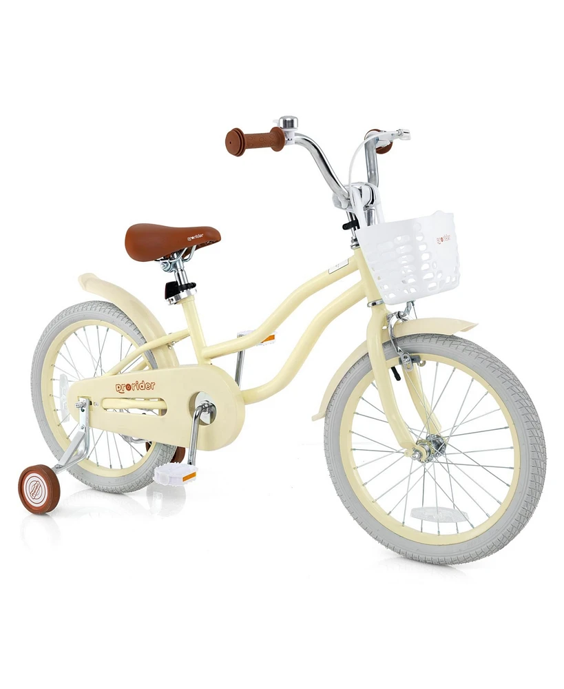 18 Inch Kids Bike Adjustable with Training Wheels Ages 3-8 Years Olds