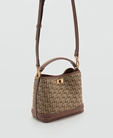 Mango Women's Printed Logo Mini Shopper Bag