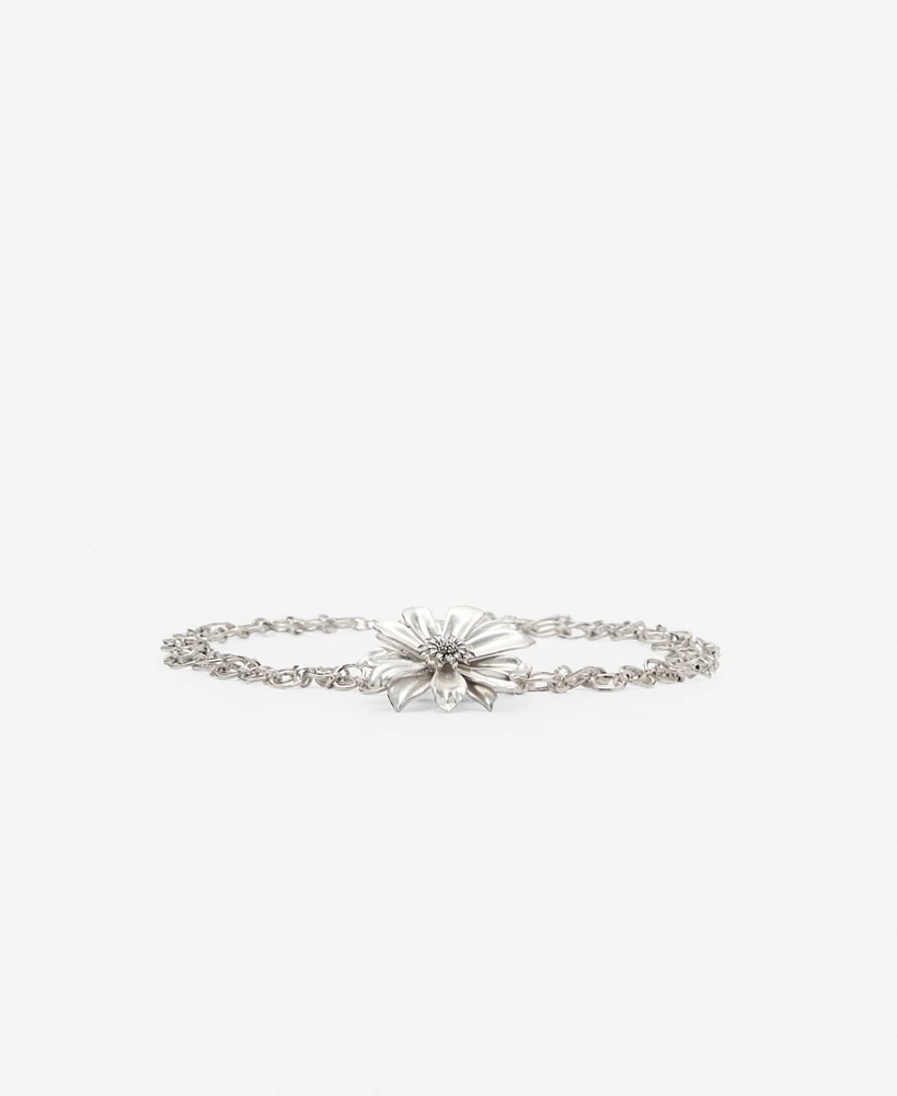 Mango Women's Metal Chain Flower Belt