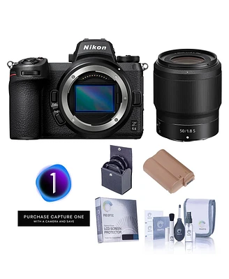 Nikon Z 6II Mirrorless Camera with 1.8 S Lens,Camera Bundle Prepaid Subscription, Lithium-Ion Battery Pack,Filter Kit with Uv,Glass Screen Protector f