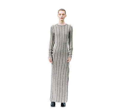 Labeca London Women's Juniper Backless Striped Wool Maxi Dress