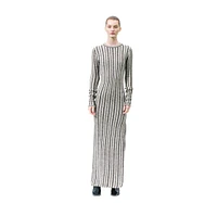 Labeca London Women's Juniper Backless Striped Wool Maxi Dress