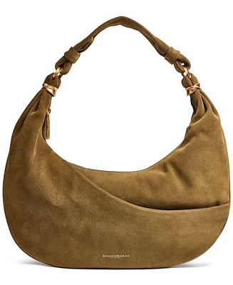 Donna Karan New York Gabardine Suede Mini Hobo Shoulder Bag