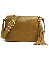 Donna Karan New York Glenwood Zippered Suede Crossbody with Tassel Detail
