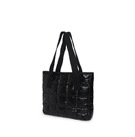 Women's Midnight Shadow Quilt Black Tote Bag