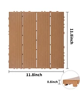 Plastic Interlocking Deck Tiles, 44-pack, Waterproof Outdoor Flooring