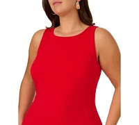 Adrianna Papell Plus Crochet-Hem Midi Dress