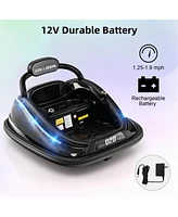 12V Kids Bumper Car Ride on Toy with Remote Control and 360 Degree Spin Rotation